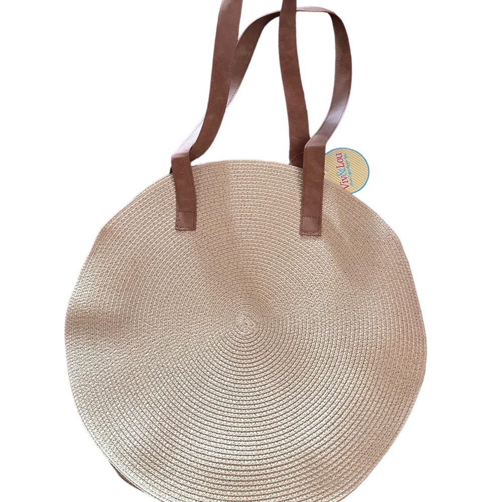 Round straw bag